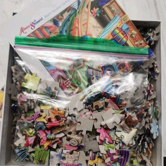 Two 1000pc puzzles Aimee Stewart Buffalo Games: Farm Fresh and Beach Vacation - Picture 7 of 7